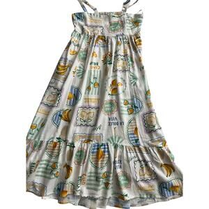 Paper heart maxi dress S France French sundress